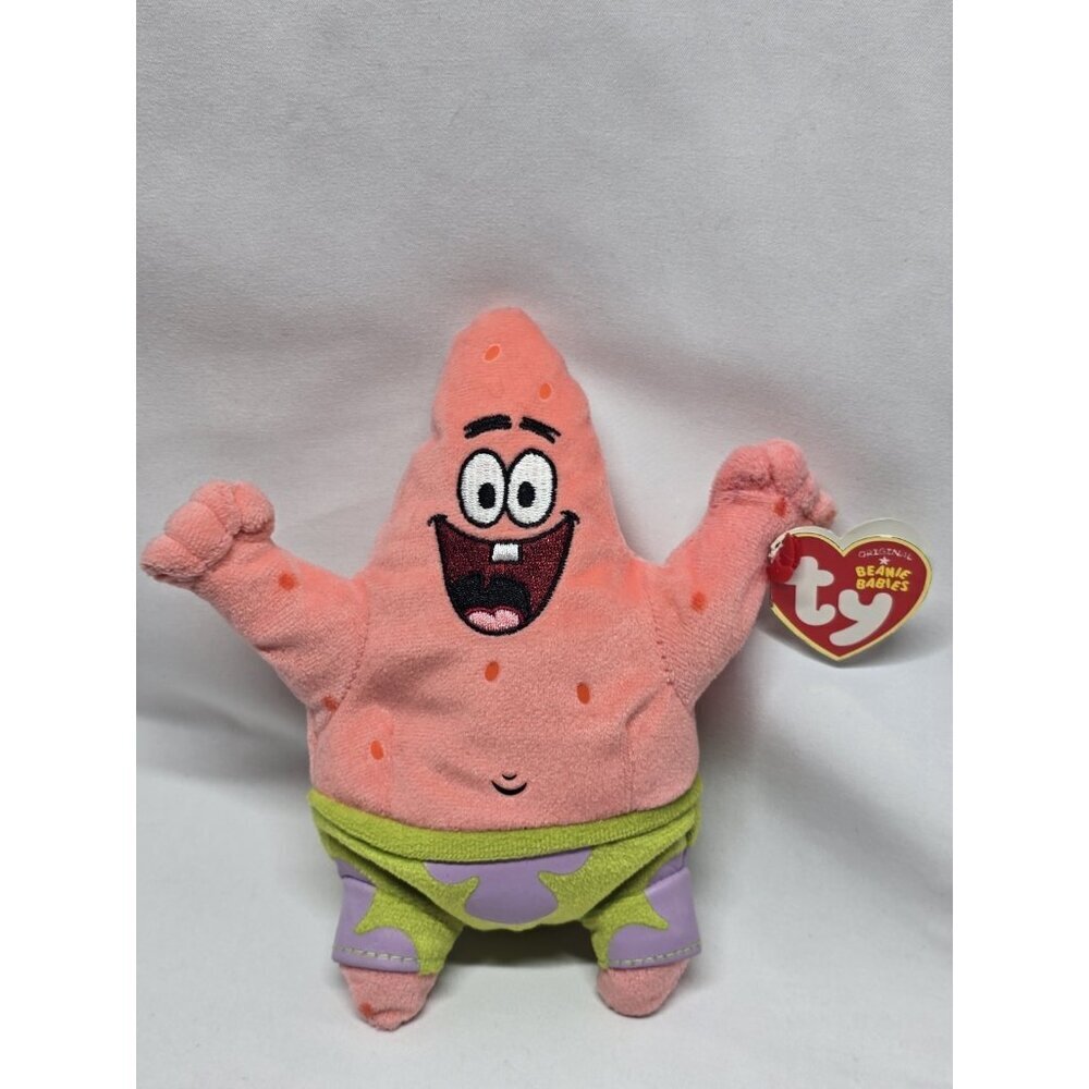 Patrick Star Ty Beanie Babies Plush SpongeBob Nickelodeon Best Day Ever. - Picture 1 of 9